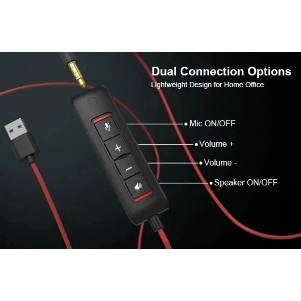 NUBWO HW02 USB Headset With Microphone Noise Cancelling & In-Line Control‎ W/Bag